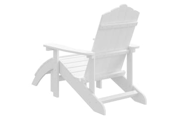 Adirondack puutarhatuoli jalkajakkaralla HDPE valkoinen - Valkoinen - Puutarhakalusteet - Puutarhatuoli - Aurinkotuoli