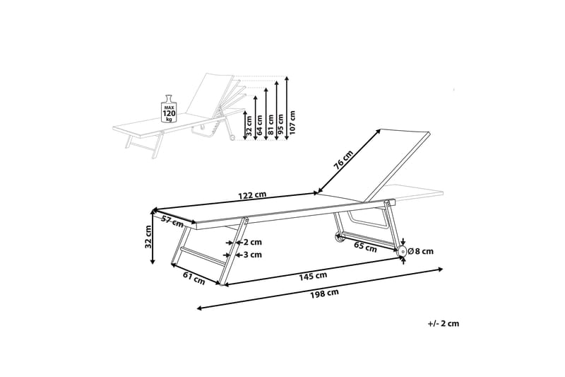 Aurinkosänky Turkoosi PORTOFINO - Vihreä - Puutarhakalusteet - Puutarhatuoli - Aurinkosänky & aurinkovaunu