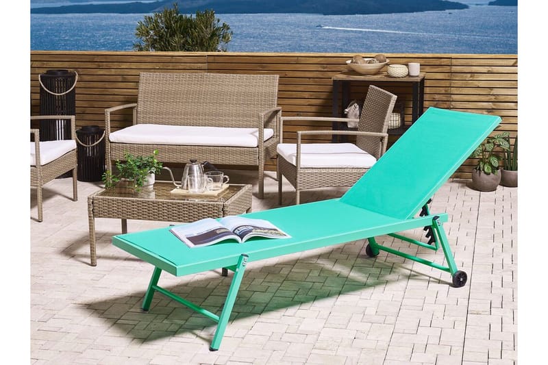 Aurinkosänky Turkoosi PORTOFINO - Vihreä - Puutarhakalusteet - Puutarhatuoli - Aurinkosänky & aurinkovaunu