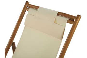 Aurinkotuoli 2 kpl Vaalea puu/beige ATRANI - Puu/Luonnonväri - Puutarhakalusteet - Puutarhatuoli - Aurinkotuoli