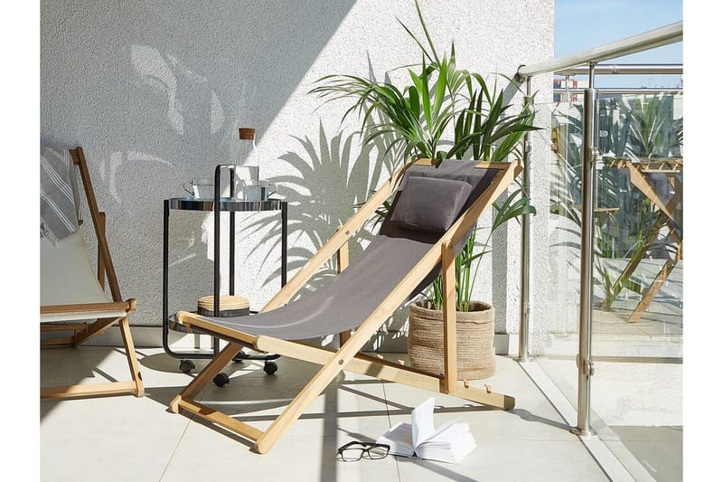 Aurinkotuoli Doune - Ruskea - Puutarhakalusteet - Puutarhatuoli - Aurinkotuoli