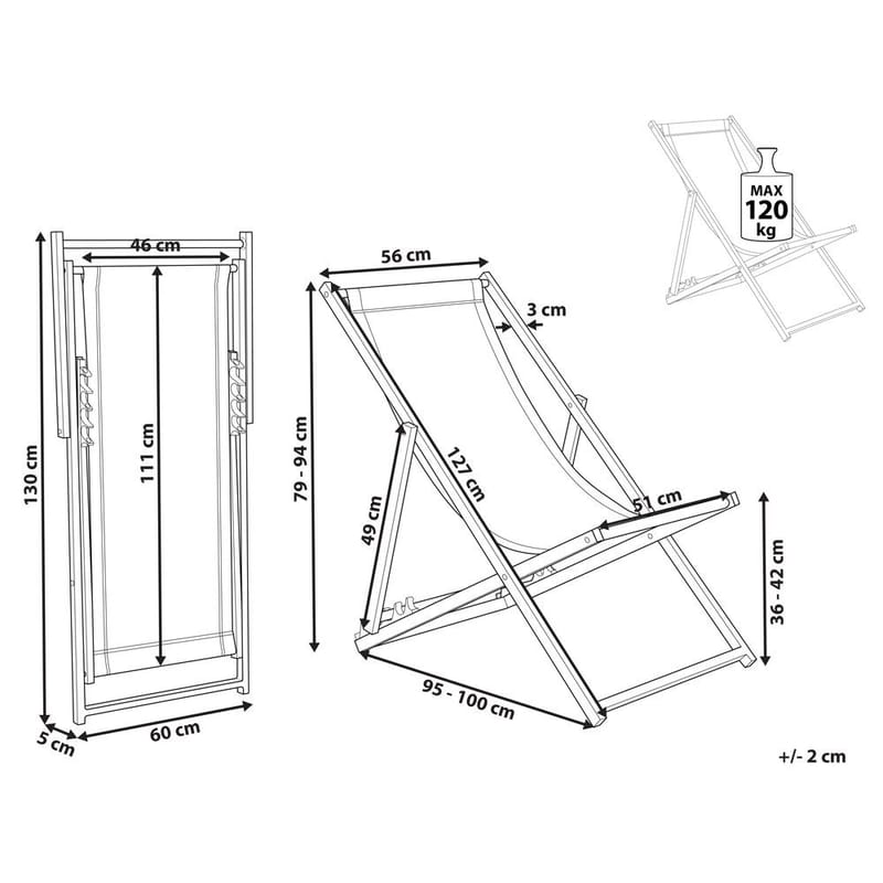 Aurinkotuoli Locri Ii - Puutarhakalusteet - Puutarhatuoli - Aurinkotuoli