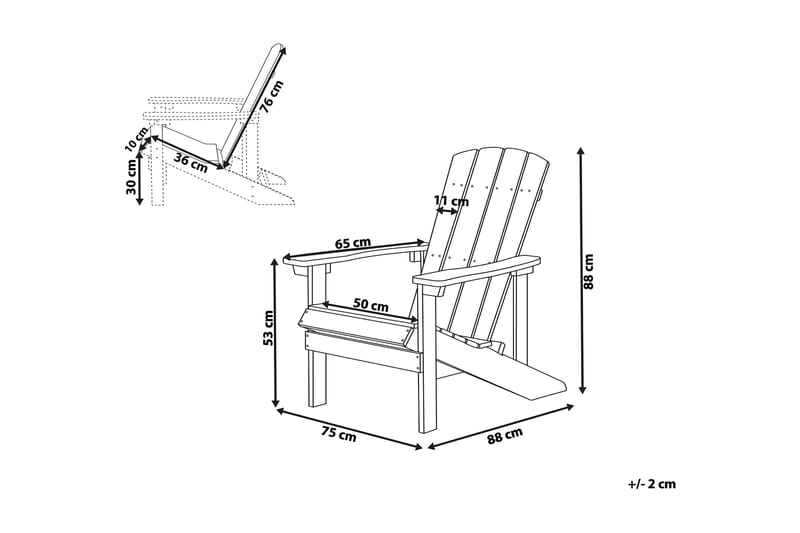 Kansituoli Adirondack 88x75x88 cm - Vihreä - Aurinkotuoli
 - Kansituoli