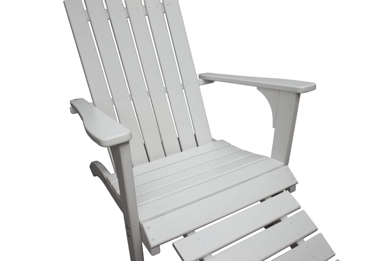 Kansituoli jalkarahilla Rolston Valkoinen - Valkoinen - Puutarhakalusteet - Puutarhatuoli - Aurinkotuoli