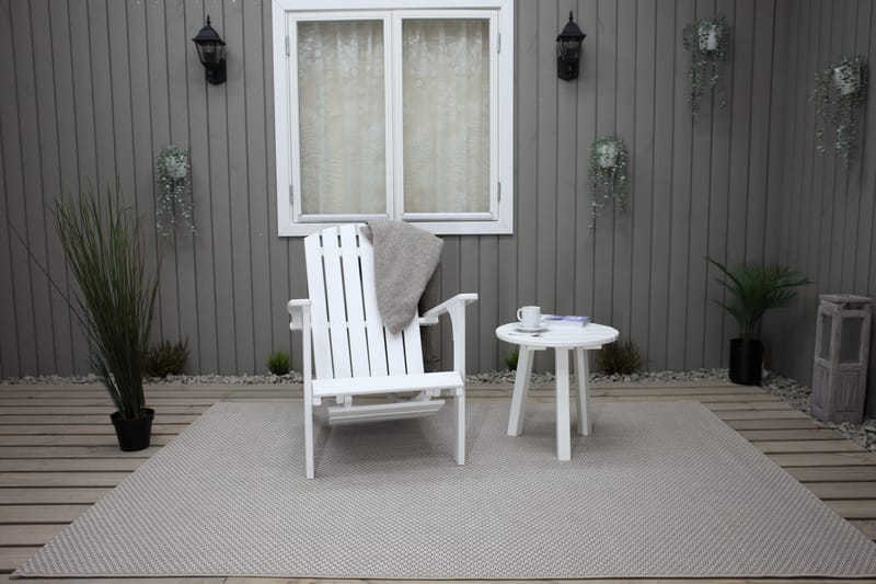 Kansituoli jalkarahilla Rolston Valkoinen - Valkoinen - Puutarhakalusteet - Puutarhatuoli - Aurinkotuoli