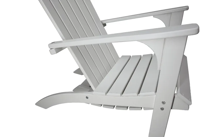 Kansituoli jalkarahilla Rolston Valkoinen - Valkoinen - Puutarhakalusteet - Puutarhatuoli - Aurinkotuoli