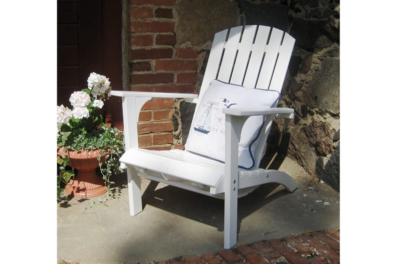 Kansituoli jalkarahilla Rolston Valkoinen - Valkoinen - Puutarhakalusteet - Puutarhatuoli - Aurinkotuoli