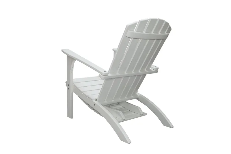 Kansituoli jalkarahilla Rolston Valkoinen - Valkoinen - Puutarhakalusteet - Puutarhatuoli - Aurinkotuoli