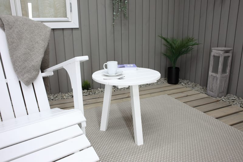 Kansituoli jalkarahilla Rolston Valkoinen - Valkoinen - Puutarhakalusteet - Puutarhatuoli - Aurinkotuoli