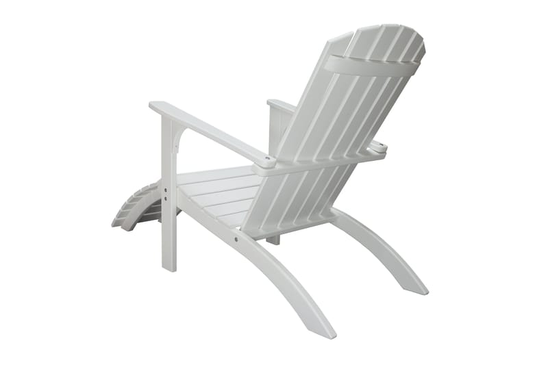 Kansituoli jalkarahilla Rolston Valkoinen - Valkoinen - Puutarhakalusteet - Puutarhatuoli - Aurinkotuoli