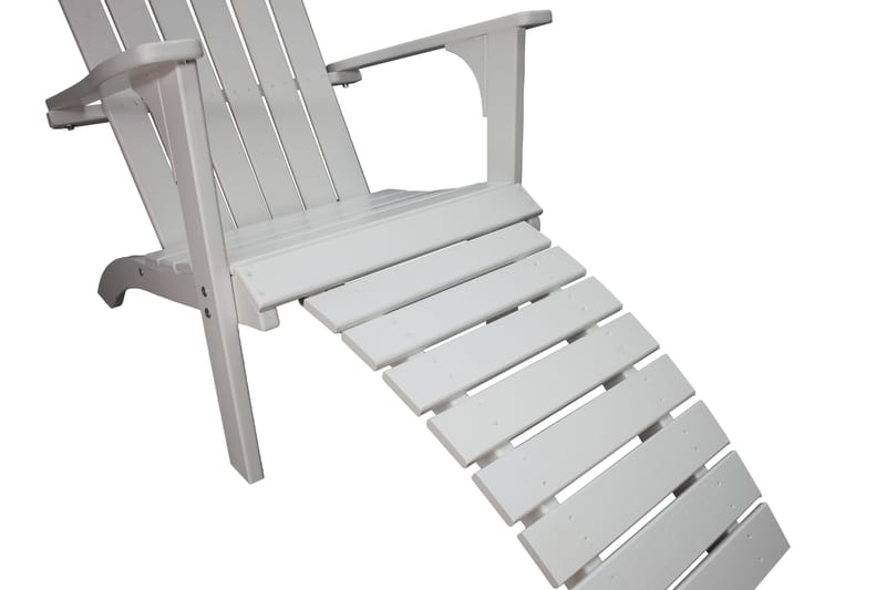 Kansituoli jalkarahilla Rolston Valkoinen - Valkoinen - Puutarhakalusteet - Puutarhatuoli - Aurinkotuoli