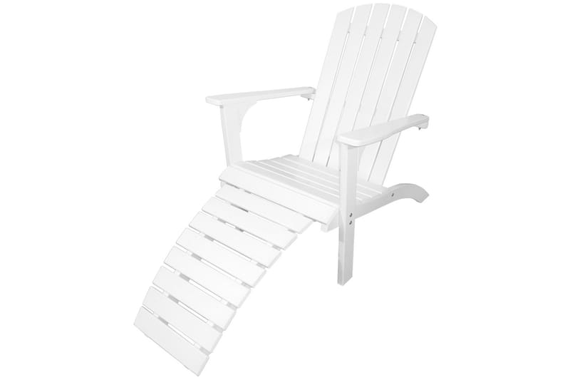 Kansituoli jalkarahilla Rolston Valkoinen - Valkoinen - Puutarhakalusteet - Puutarhatuoli - Aurinkotuoli