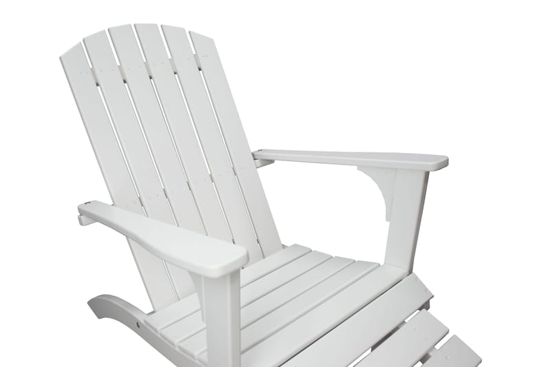 Kansituoli jalkarahilla Rolston Valkoinen - Valkoinen - Puutarhakalusteet - Puutarhatuoli - Aurinkotuoli