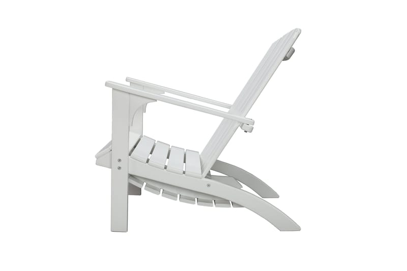 Kansituoli jalkarahilla Rolston Valkoinen - Valkoinen - Puutarhakalusteet - Puutarhatuoli - Aurinkotuoli