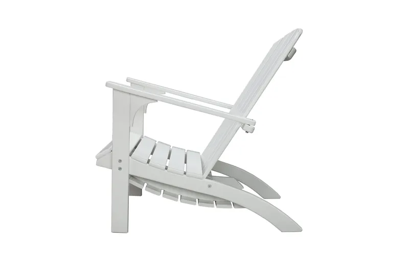 Kansituoli jalkarahilla Rolston Valkoinen - Valkoinen - Puutarhakalusteet - Puutarhatuoli - Aurinkotuoli