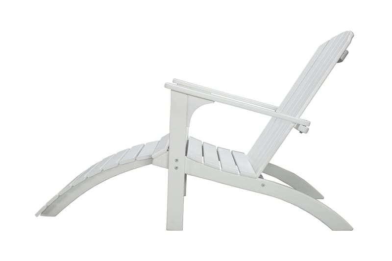 Kansituoli jalkarahilla Rolston Valkoinen - Valkoinen - Puutarhakalusteet - Puutarhatuoli - Aurinkotuoli