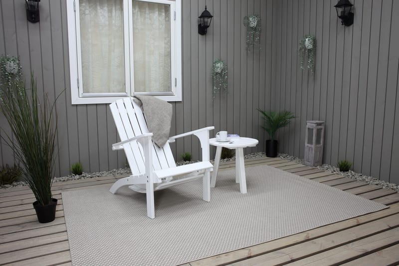 Kansituoli jalkarahilla Rolston Valkoinen - Valkoinen - Puutarhakalusteet - Puutarhatuoli - Aurinkotuoli