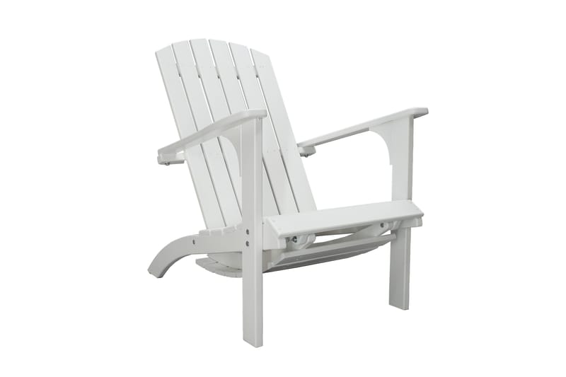 Kansituoli jalkarahilla Rolston Valkoinen - Valkoinen - Puutarhakalusteet - Puutarhatuoli - Aurinkotuoli