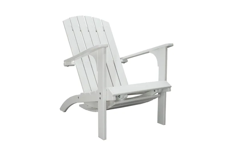 Kansituoli jalkarahilla Rolston Valkoinen - Valkoinen - Puutarhakalusteet - Puutarhatuoli - Aurinkotuoli