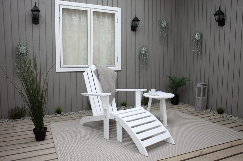 Kansituoli Woonsocket - Valkoinen - Puutarhakalusteet - Puutarhatuoli - Aurinkotuoli - Kansituoli