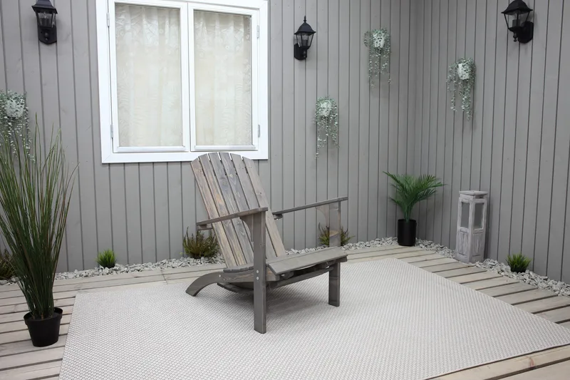 Kansituoli Rolston - Harmaa - Puutarhakalusteet - Puutarhatuoli - Aurinkotuoli