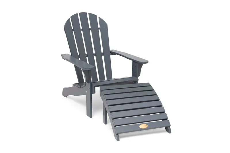 Kansituoli Tennessee jalkatuella Harmaa - Hillerstorp - Puutarhakalusteet - Puutarhatuoli - Aurinkotuoli