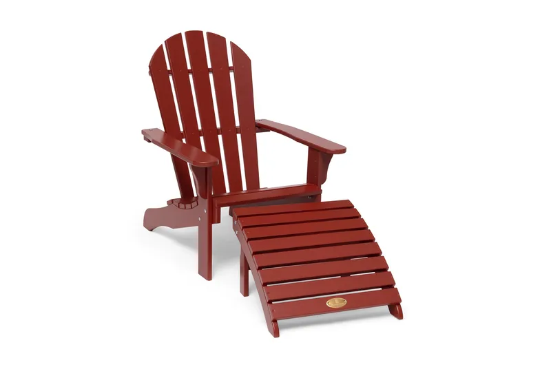 Kansituoli Tennessee jalkatuella Punainen - Hillerstorp - Puutarhakalusteet - Puutarhatuoli - Aurinkotuoli