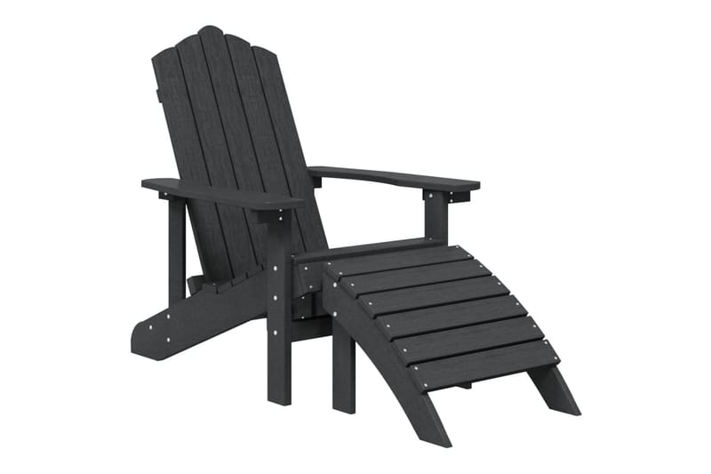 Puutarhatuoli Adirondack jalkarahilla HDPE - Antrasiitti - Puutarhakalusteet - Puutarhatuoli - Aurinkotuoli