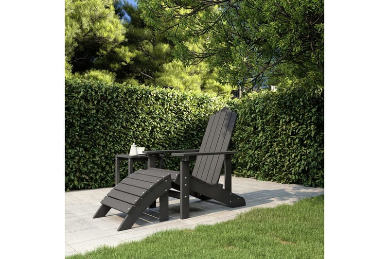 Puutarhatuoli Adirondack jalkarahilla HDPE - Antrasiitti - Puutarhakalusteet - Puutarhatuoli - Aurinkotuoli