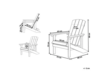 Puutarhatuoli Adirondack - Vaaleanpunainen, 75x88x88 cm - Puutarhakalusteet - Puutarhatuoli - Aurinkotuoli