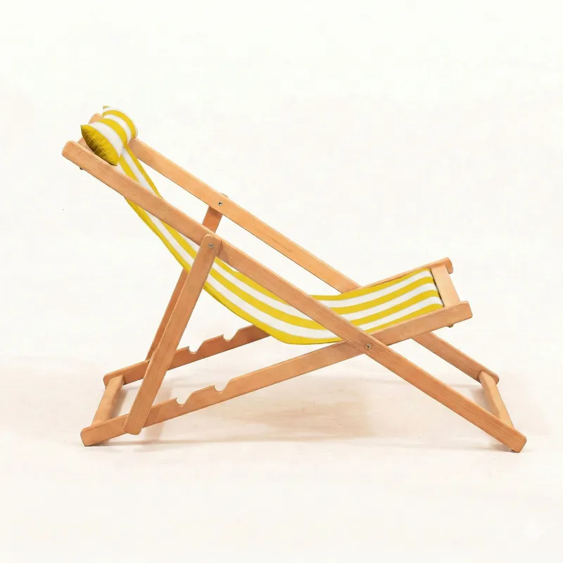 Romira Aurinkovuode ulkokäyttöön - Keltainen ja valkoinen - Puutarhakalusteet - Puutarhatuoli - Aurinkotuoli