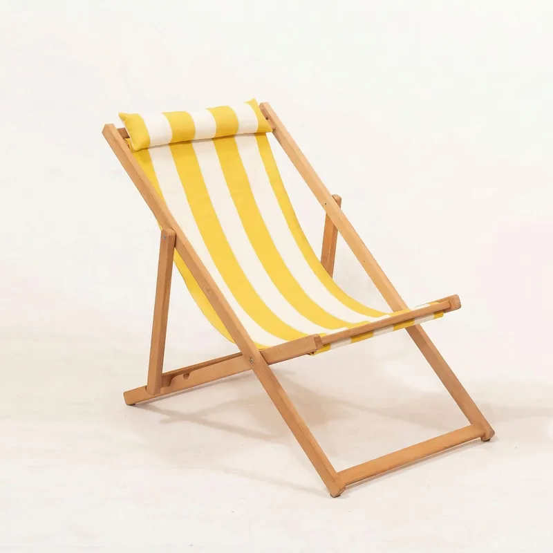 Romira Aurinkovuode ulkokäyttöön - Keltainen ja valkoinen - Puutarhakalusteet - Puutarhatuoli - Aurinkotuoli