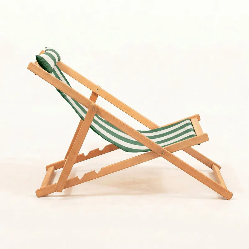 Romira Aurinkovuode ulkokäyttöön - Vihreä ja valkoinen - Puutarhakalusteet - Puutarhatuoli - Aurinkotuoli