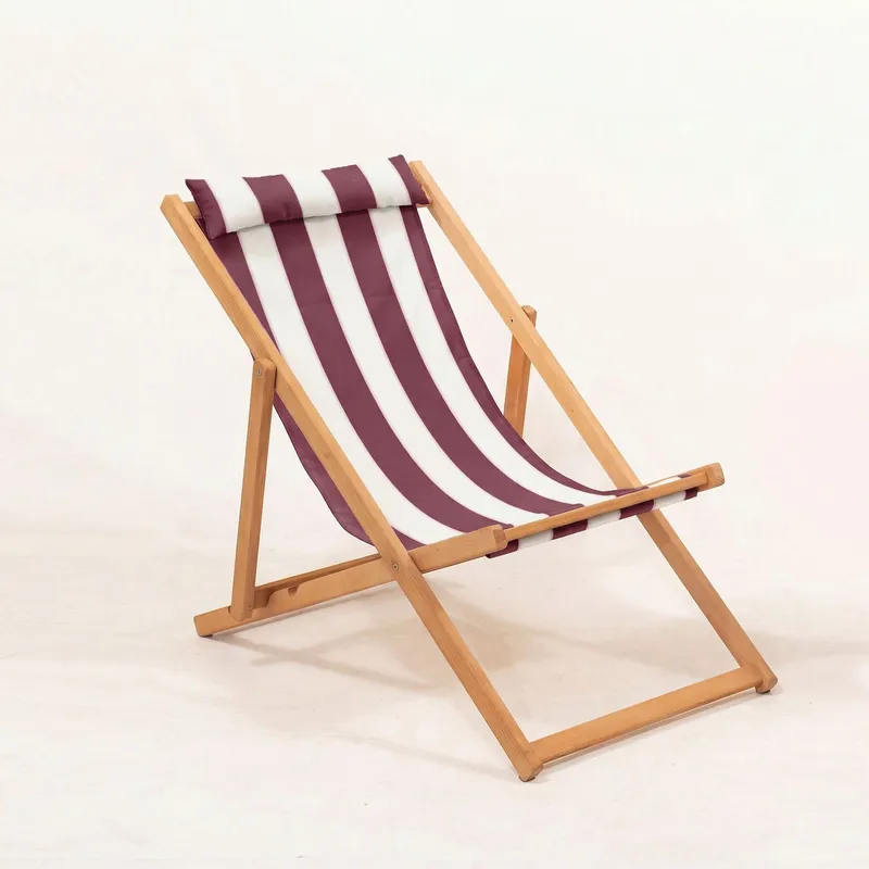 Romira Aurinkovuode ulkokäyttöön - Viininpunainen ja valkoinen - Puutarhakalusteet - Puutarhatuoli - Aurinkotuoli