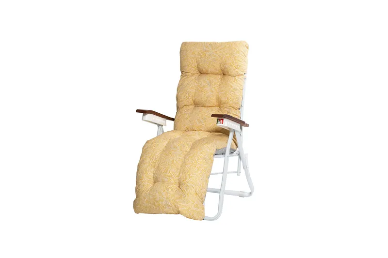 Tourra Baden baden -tuoli tyynyllä, Valkoinen/Keltainen