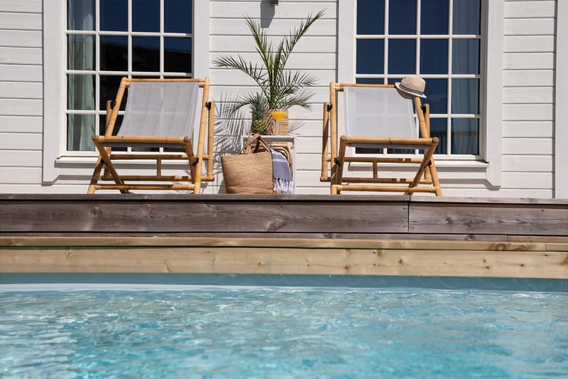 Tuoli Cane pehmusteella Taitettava Puu - Puu/Luonnonväri - Puutarhakalusteet - Puutarhatuoli - Aurinkotuoli