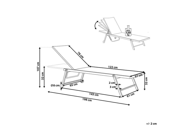 Aurinkovuode Portofino - Keltainen - Puutarhakalusteet - Puutarhatuoli - Aurinkosänky & aurinkovaunu