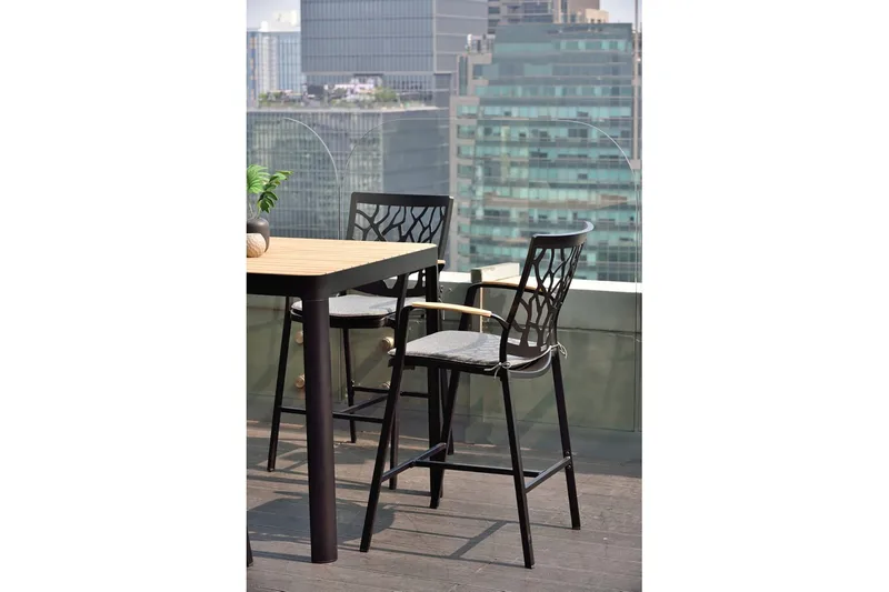 Baarijakkara Portals - Musta - Puutarhakalusteet - Puutarhatuoli - Ulkotilan baarituoli