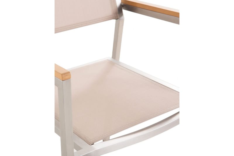 Bacoli Käsinojatuoli - Beige/Hopea - Puutarhakalusteet - Puutarhatuoli - Karmituoli ulos