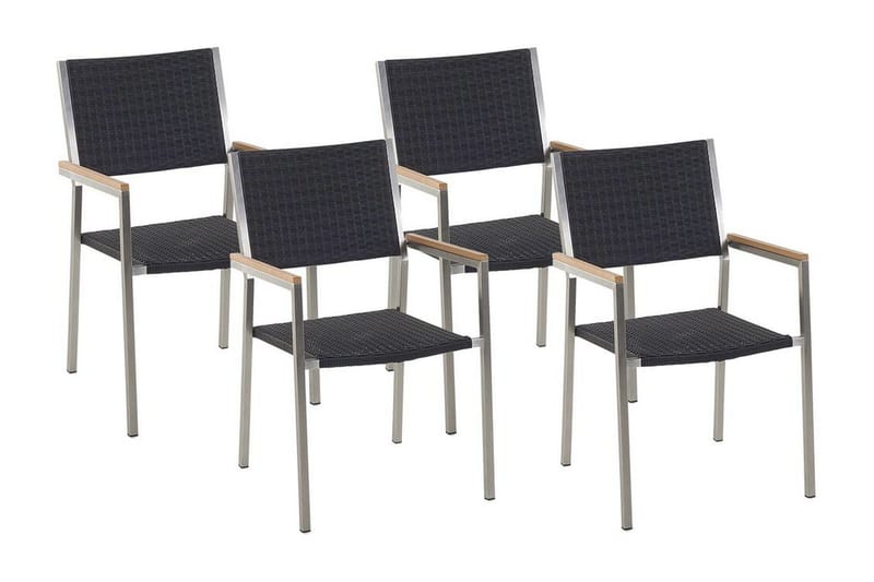 Bacoli Käsinojatuoli - Musta/Hopea - Puutarhakalusteet - Puutarhatuoli - Karmituoli ulos