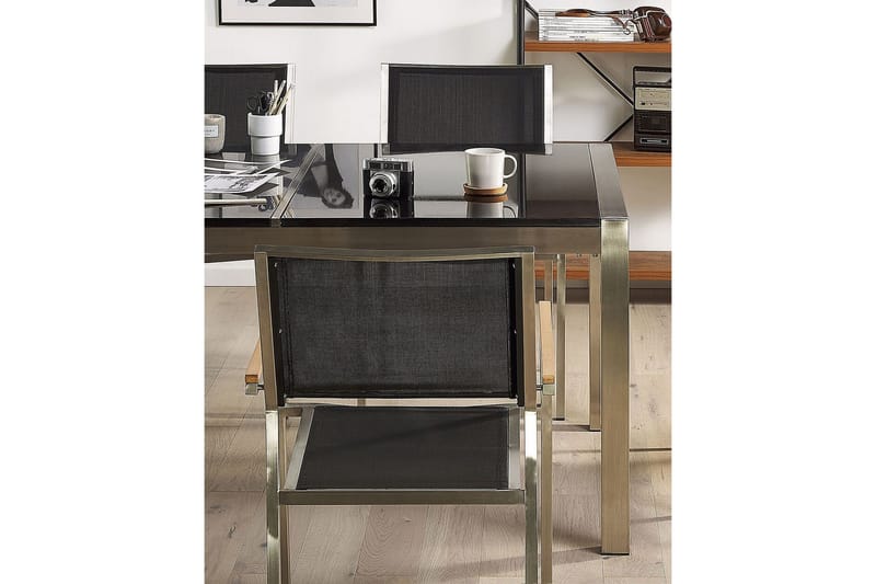 Bacoli Käsinojatuoli - Musta/Hopea - Puutarhakalusteet - Puutarhatuoli - Karmituoli ulos