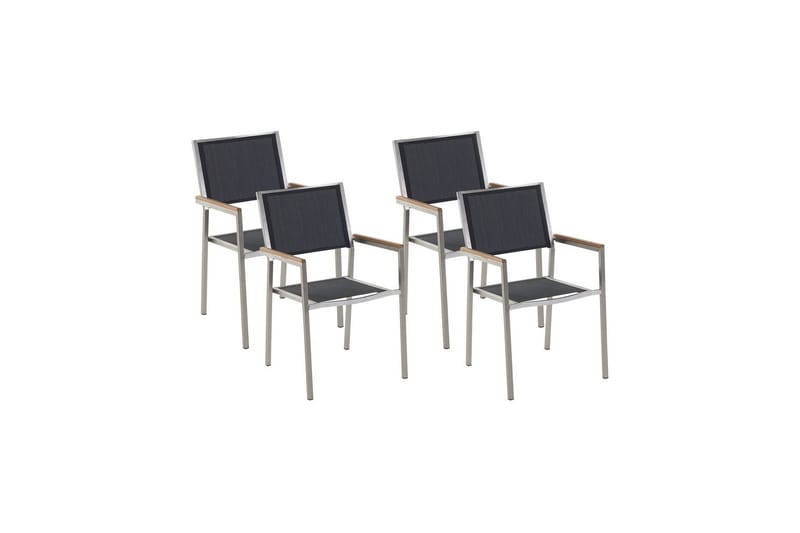 Bacoli Käsinojatuoli - Musta/Hopea - Puutarhakalusteet - Puutarhatuoli - Karmituoli ulos