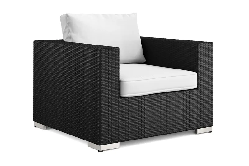 Bahamas Ulko Lounge-nojatuoli Polyrottinkia, Musta