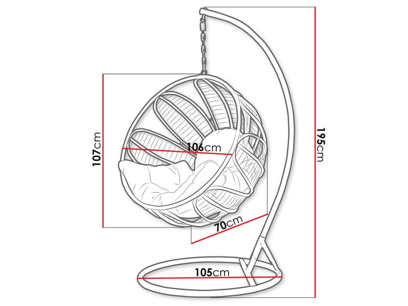 Bravion-ulkokäyttöön tarkoitettu riippukeinu - beige - Puutarhakalusteet - Puutarhatuoli - Riipputuoli