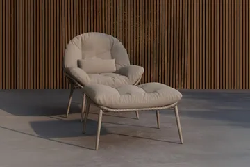 Cala nojatuoli ulkokäyttöön - Beige - Puutarhakalusteet - Puutarhatuoli - Ulkotilan nojatuolit