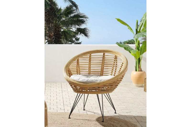 Carman Ulkotuoli - Luonnollinen/Musta/Beige - Puutarhakalusteet - Puutarhatuoli - Ulkotilan nojatuolit