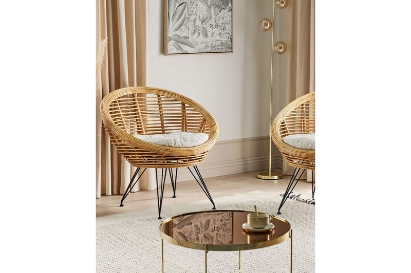 Carman Ulkotuoli - Luonnollinen/Musta/Beige - Puutarhakalusteet - Puutarhatuoli - Ulkotilan nojatuolit