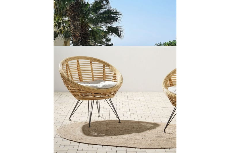 Carman Ulkotuoli - Luonnollinen/Musta/Beige - Puutarhakalusteet - Puutarhatuoli - Ulkotilan nojatuolit