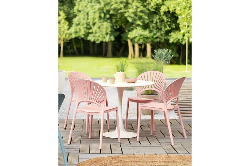 Casarano Ruokatuoli Ulkokäyttöön - Vaaleanpunainen - Puutarhakalusteet - Puutarhatuoli - Karmituoli ulos