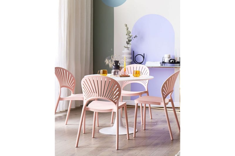 Casarano Ruokatuoli Ulkokäyttöön - Vaaleanpunainen - Puutarhakalusteet - Puutarhatuoli - Karmituoli ulos